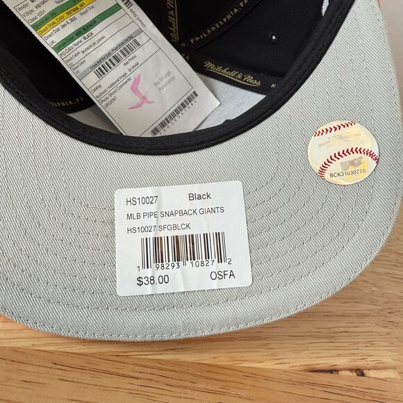 New SAMPLE San Francisco Giants Mitchell & Ness MLB Snapback Hat NWT OS - Picture 8 of 11